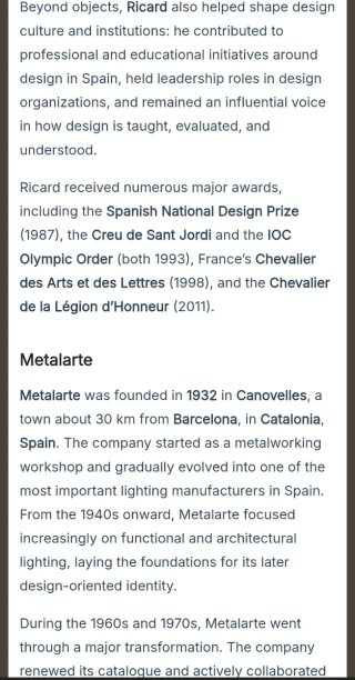 Lámpara mesa André Ricard para metalarte luna 70's