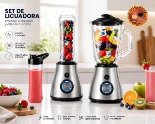 Licuadora Multifuncional 800W Vaso Vidrio