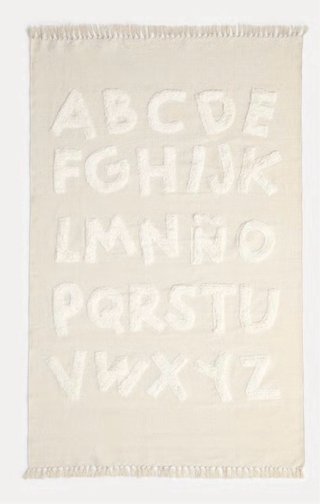 Alfombra infantil abecedario beige
