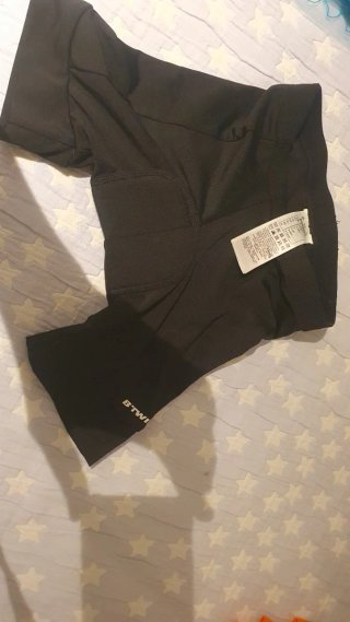 Maillot ciclista y culotte B'TWIN azul y morado ni