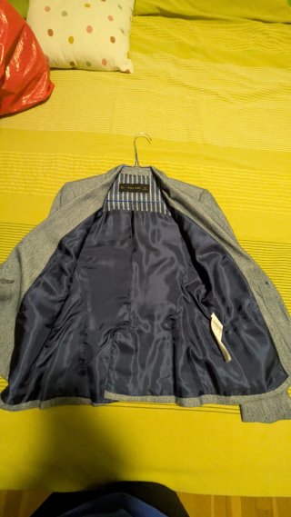 Chaqueta Zara Basic azul/gris
