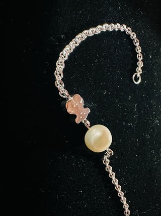 Pulsera Tous Perla y Osito Plata