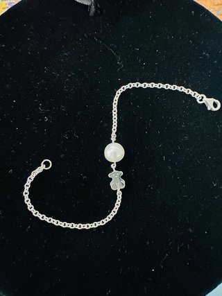 Pulsera Tous Perla y Osito Plata