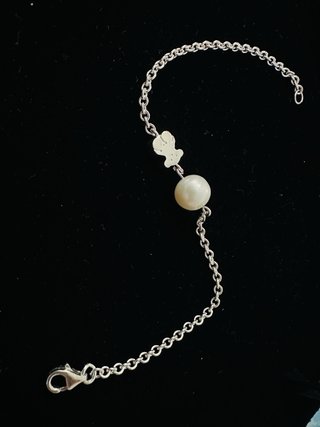 Pulsera Tous Perla y Osito Plata