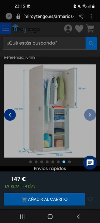 Cama con cajón y armario de madera