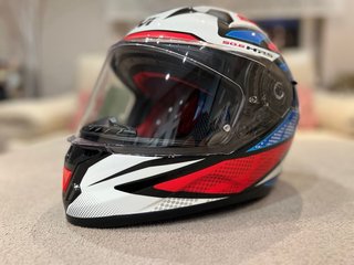 Casco Moto Infantil Rojo y Blanco