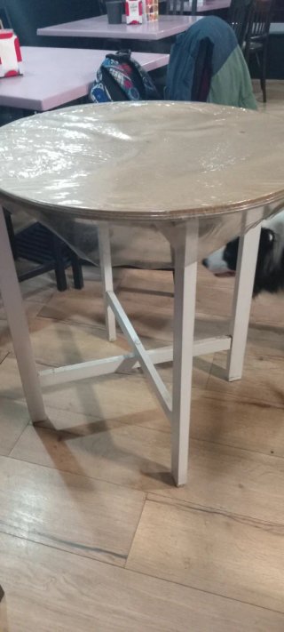 Mesa camilla auxiliar madera y tela