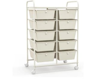 Carrito Organizador con 10 Cajones Beige