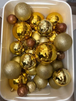 Lote Bolas Navidad Doradas y Marrones