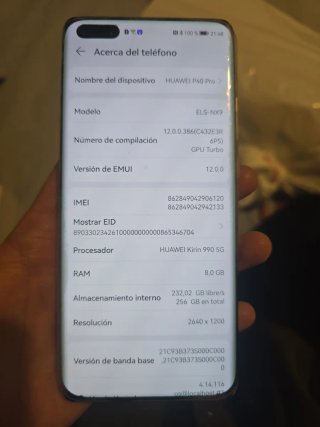 Huawei P40 Pro **Sin servicios Google**