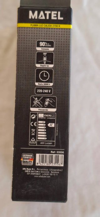 Bombilla LED Vela Cristal MATEL E14 4W