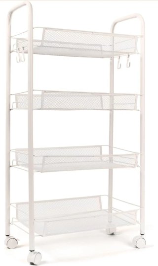 Carrito Almacenaje Blanco 4 Niveles