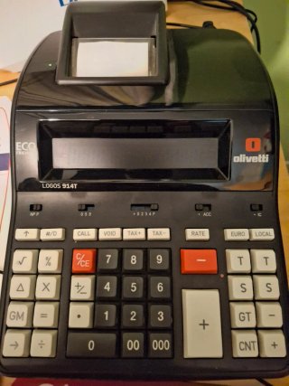 Calculadora Olivetti Logos 914T + 20 Rollos Papel