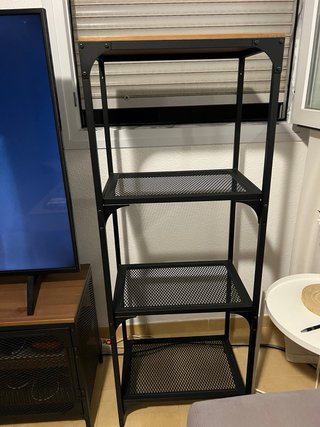 Mueble TV y Estantería Metálica Madera