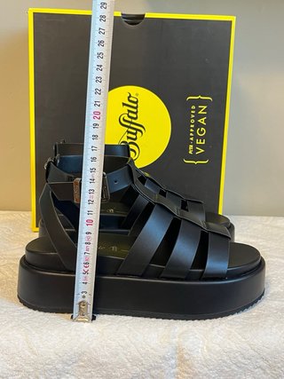 Sandali Buffalo Pelle Vegana Neri Tg 38