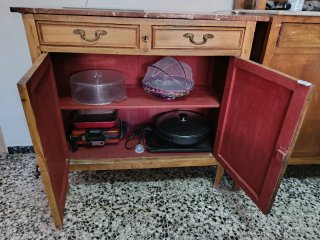 Mueble antiguo madera y mármol