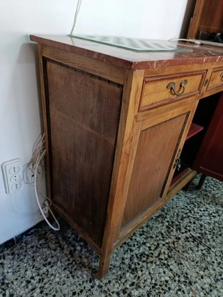 Mueble antiguo madera y mármol