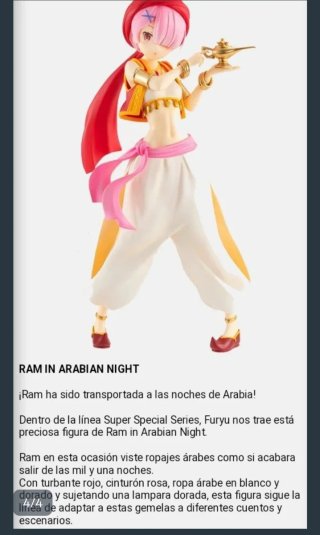 Figura Anime Ram Re:Zero Arabian Nights