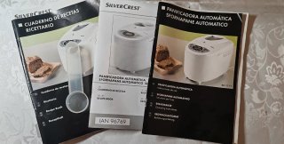 Panificadora Silver con libro de recetas