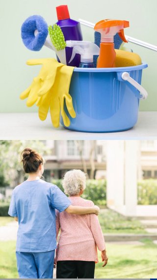 Limpieza y cuidar a personas mayores