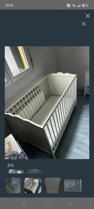 Cuna de madera Ikea para bebé color Blanco