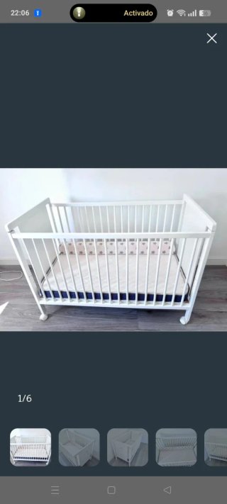 Cuna de madera Ikea para bebé color Blanco
