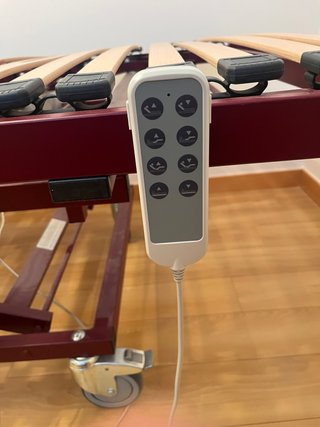 Cama articulada con ruedas y colchón sanitario