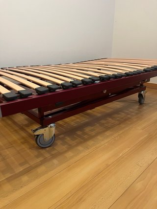 Cama articulada con ruedas y colchón sanitario