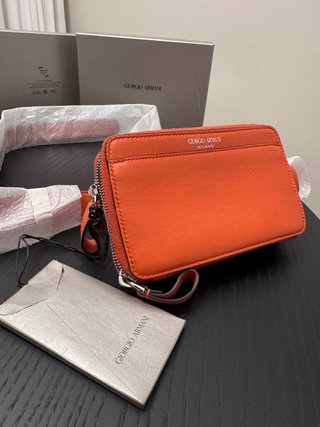 Marsupio Giorgio Armani Pelle Arancione Nuovo