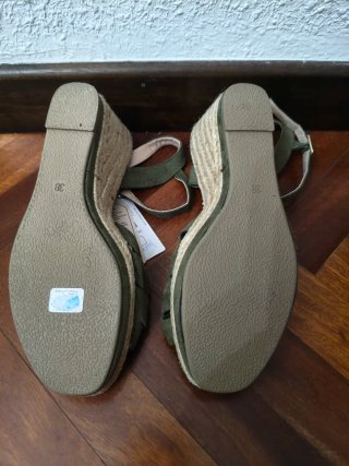 Sandalias cuña esparto Sfera verdes