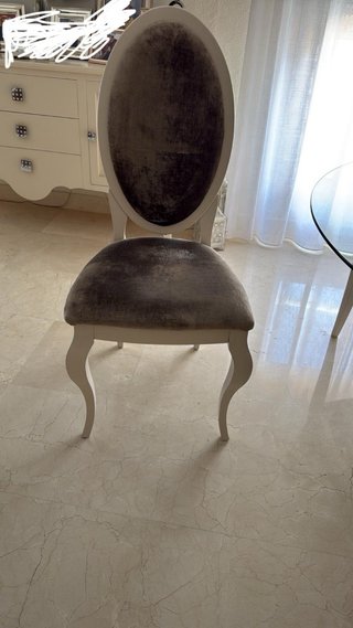 6 Sillas Diseño Terciopelo y Madera