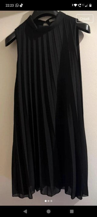 Abito donna nero plissettato