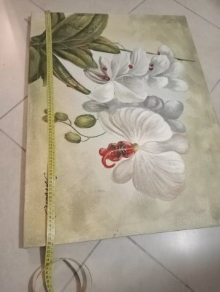 Quadro fiori tela vintage