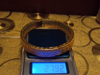 Brazalete Chapado Oro Filigrana Talla Diamantada