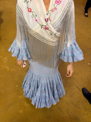 Traje de flamenca Micaela Villa azul