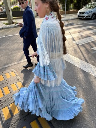 Traje de flamenca Micaela Villa azul