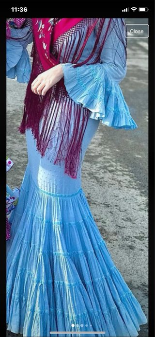 Traje de flamenca Micaela Villa azul