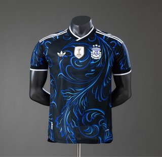 Camiseta Argentina Adidas Negra y Azul m l
