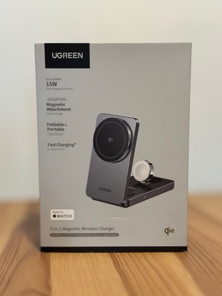 Cargador Ugreen MagFlow Qi2 15W 3 en 1