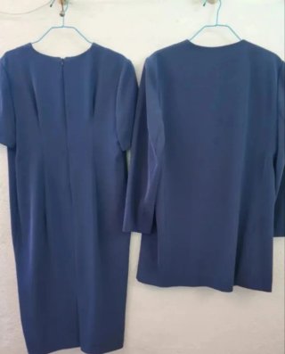 Conjunto Vestido y Chaqueta Azul