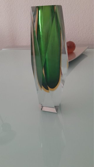Jarrón de cristal Murano verde