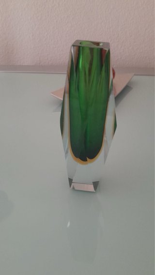 Jarrón de cristal Murano verde