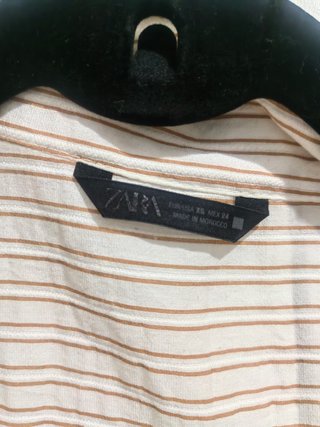 Camisa Oversize Rayas Beige/Rosa Talla XS