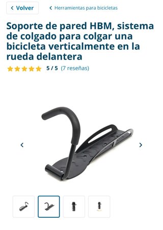 Soporte Pared Bicicleta Negro
