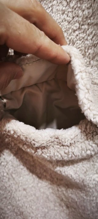 Abrigo peluche beige Pull&Bear