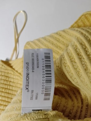 Camiseta Zara Asimétrica Talla M Mostaza