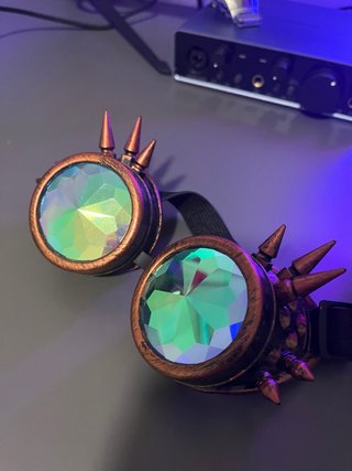 Gafas Steampunk con Lente Arcoíris