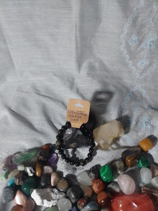 Pulsera Obsidiana Dorada 8mm