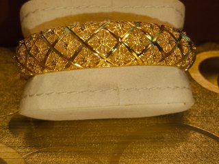 Brazalete Chapado Oro Filigrana Floral Calada