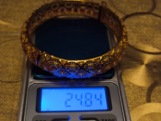 Brazalete Chapado Oro Filigrana Floral Calada